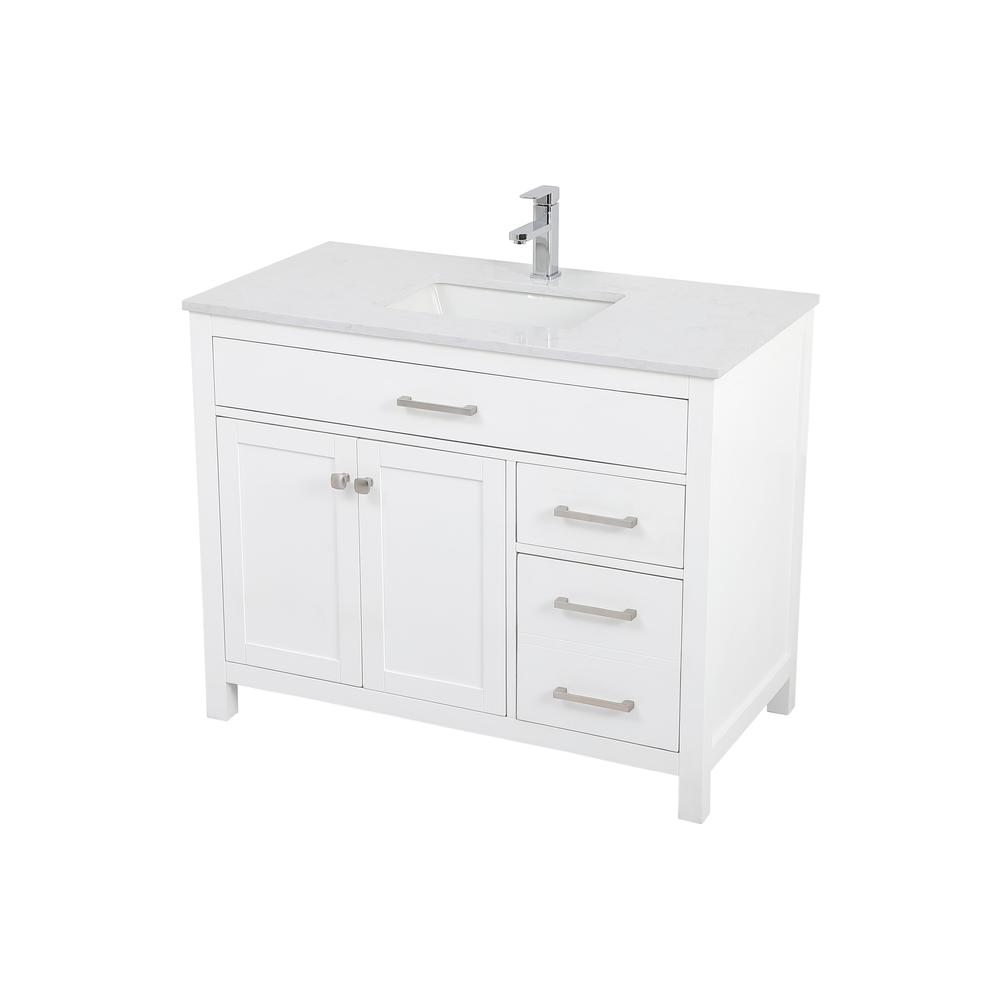 42 Inch Single Bathroom Vanity In White. Picture 8