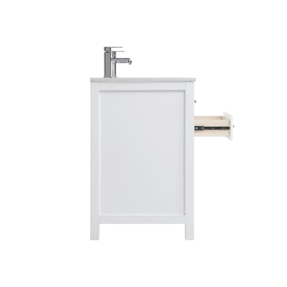 54 Inch Double Bathroom Vanity In White. Picture 10