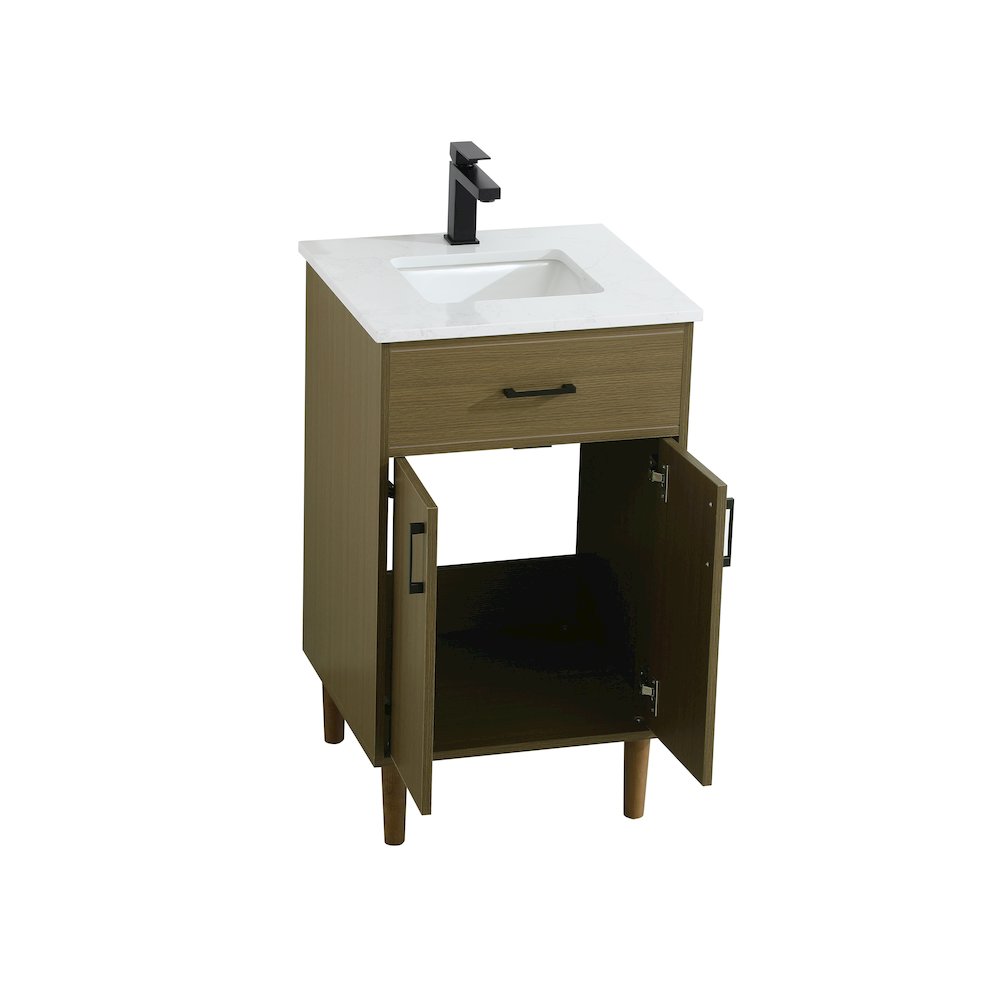Chandler 20 Inch Single Bathroom Vanity In Chestnut Brown. Picture 7