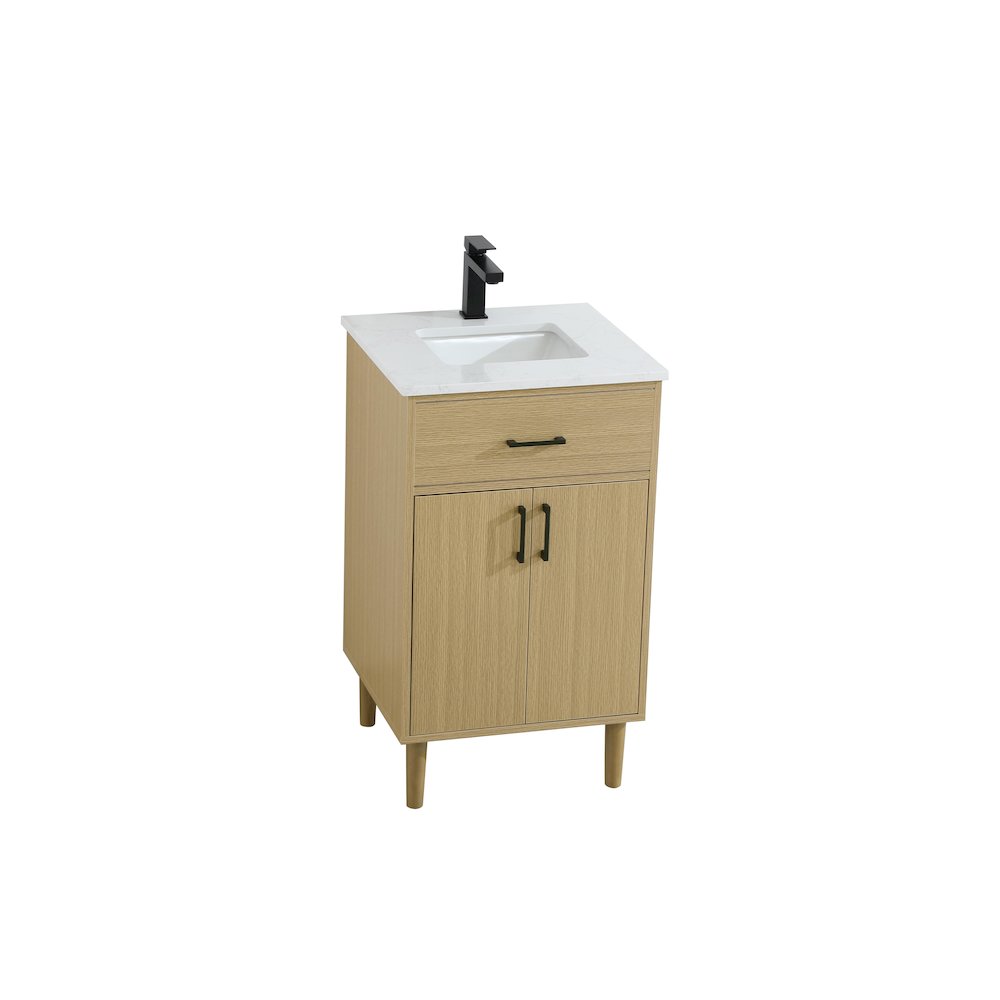 Chandler 20 Inch Single Bathroom Vanity In Honey Brown. Picture 6