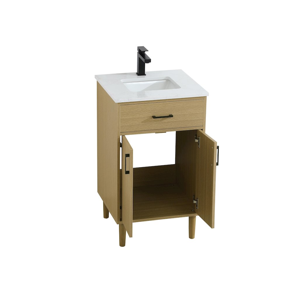 Chandler 20 Inch Single Bathroom Vanity In Honey Brown. Picture 7