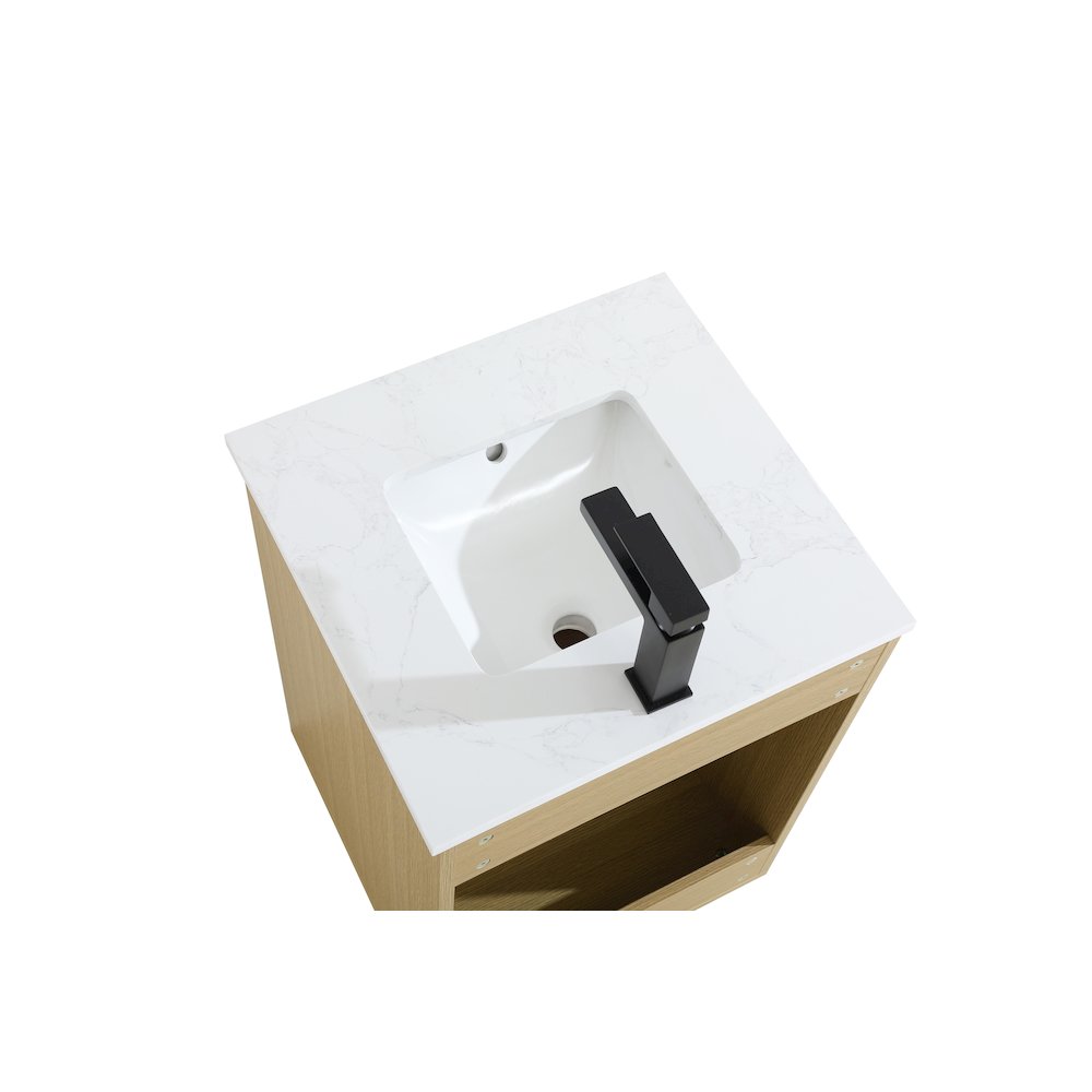 Chandler 20 Inch Single Bathroom Vanity In Honey Brown. Picture 9