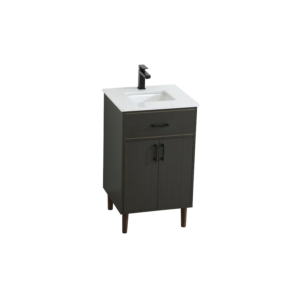 Chandler 20 Inch Single Bathroom Vanity In Mocha Brown. Picture 6