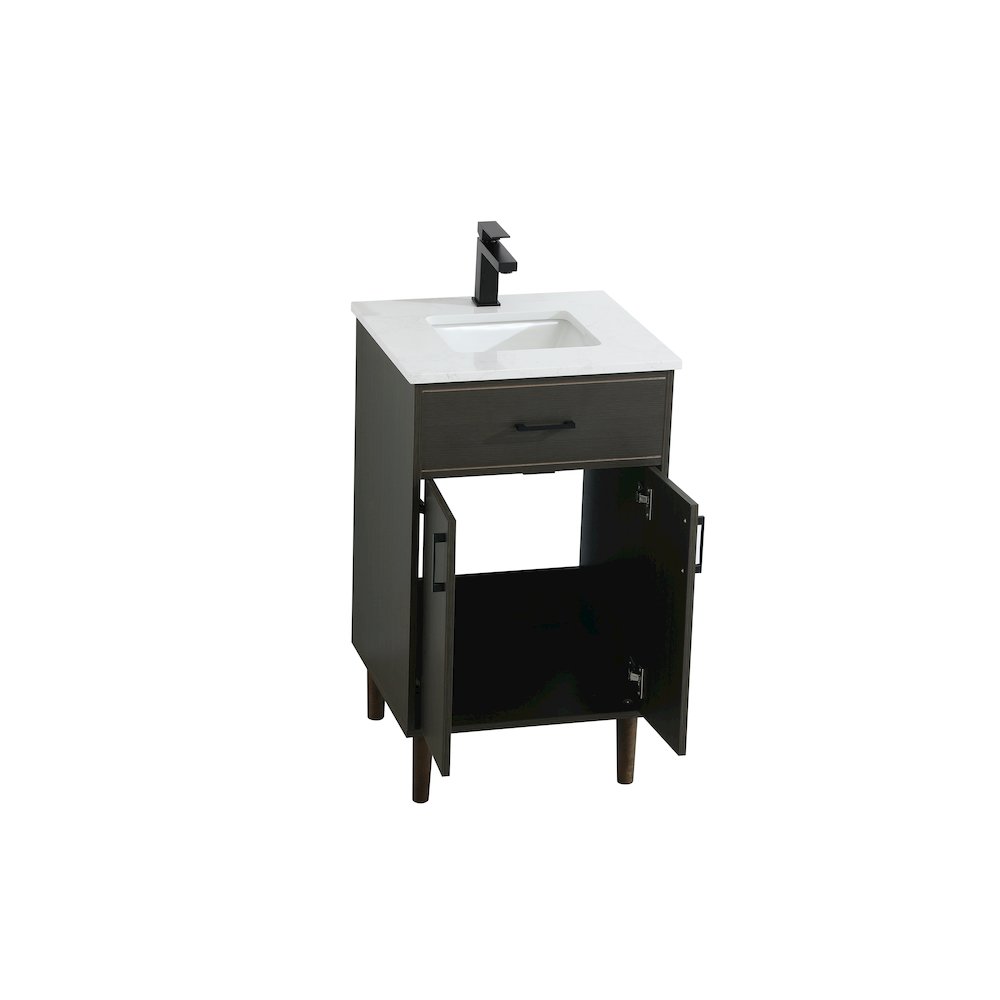 Chandler 20 Inch Single Bathroom Vanity In Mocha Brown. Picture 7