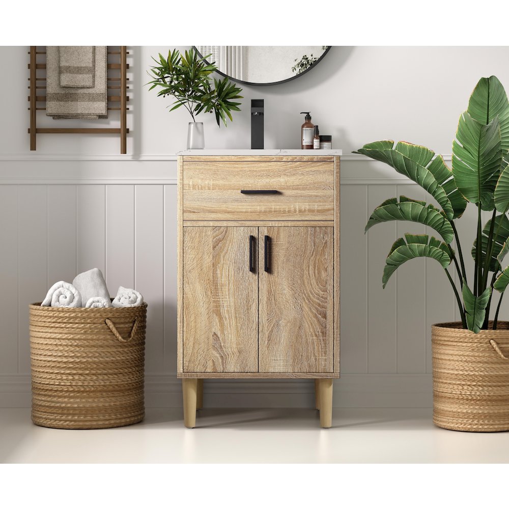 Chandler 20 Inch Single Bathroom Vanity In Mango Wood. Picture 2