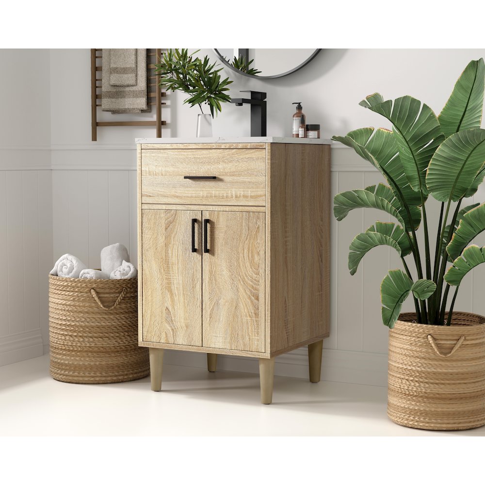 Chandler 20 Inch Single Bathroom Vanity In Mango Wood. Picture 3