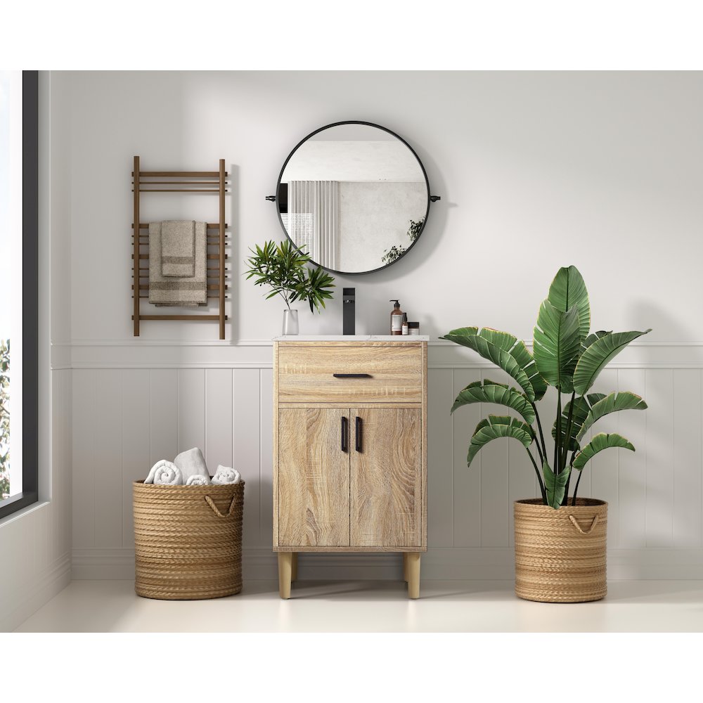 Chandler 20 Inch Single Bathroom Vanity In Mango Wood. Picture 4
