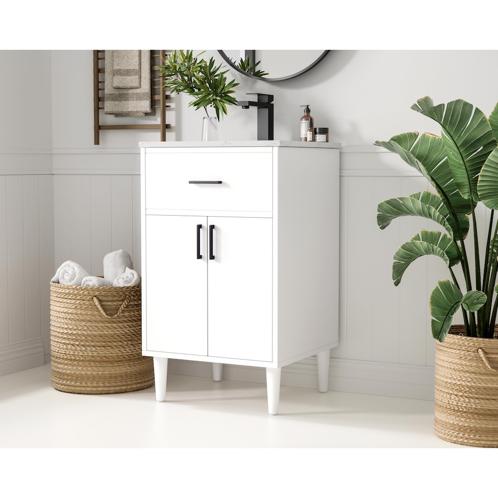 Chandler 20 Inch Single Bathroom Vanity In White. Picture 3