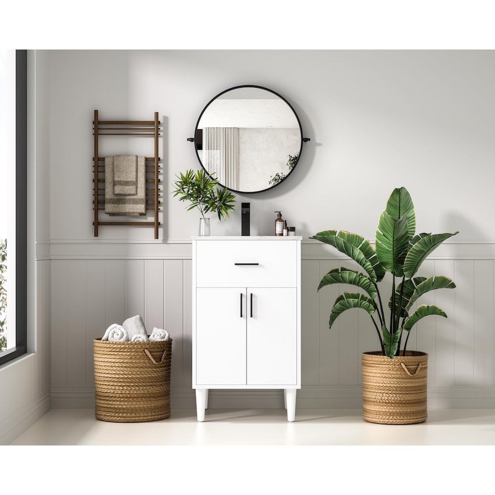 Chandler 20 Inch Single Bathroom Vanity In White. Picture 4