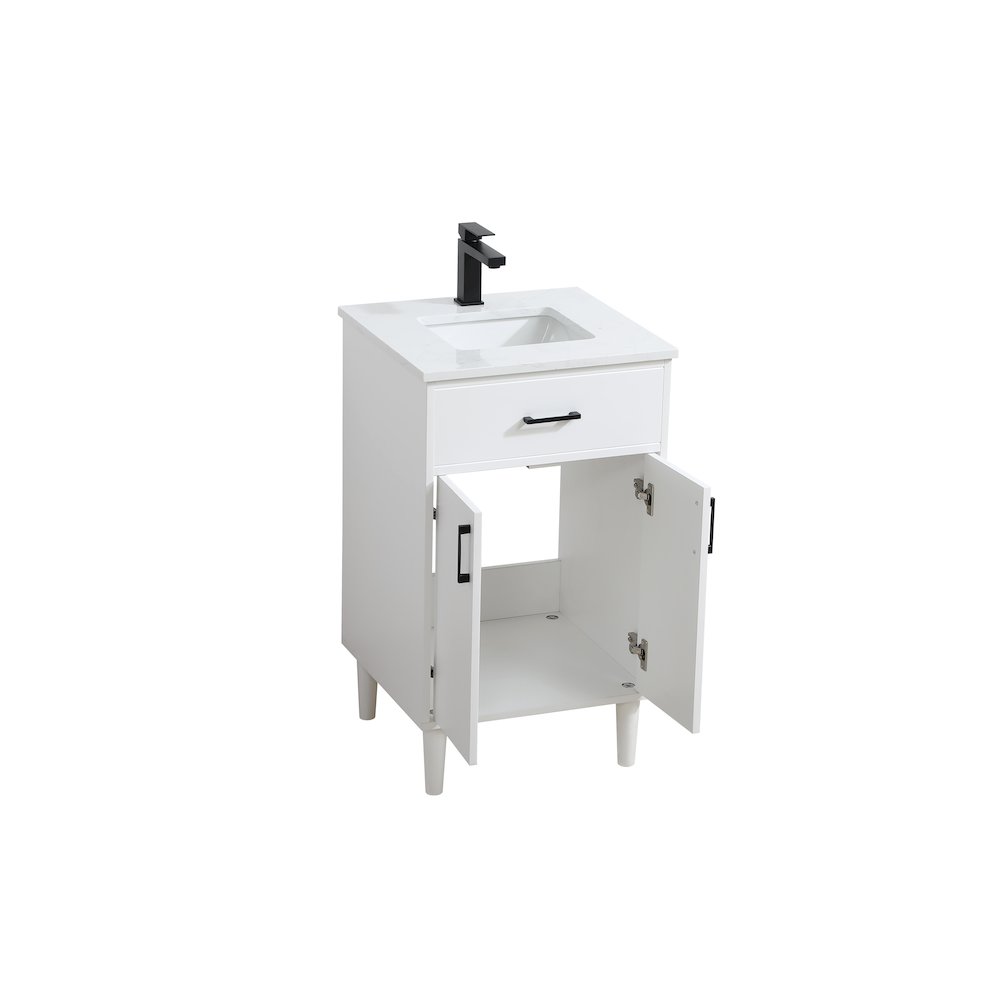 Chandler 20 Inch Single Bathroom Vanity In White. Picture 7