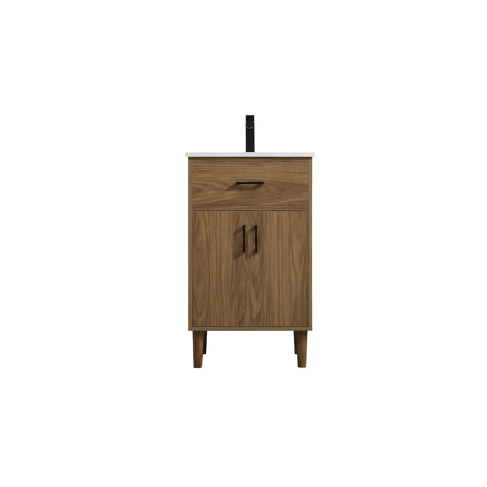 Chandler 20 Inch Single Bathroom Vanity In Walnut Brown. Picture 1