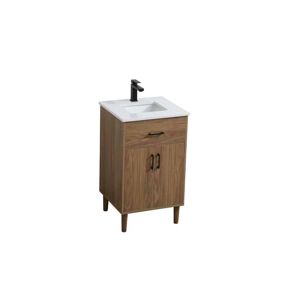Chandler 20 Inch Single Bathroom Vanity In Walnut Brown. Picture 6