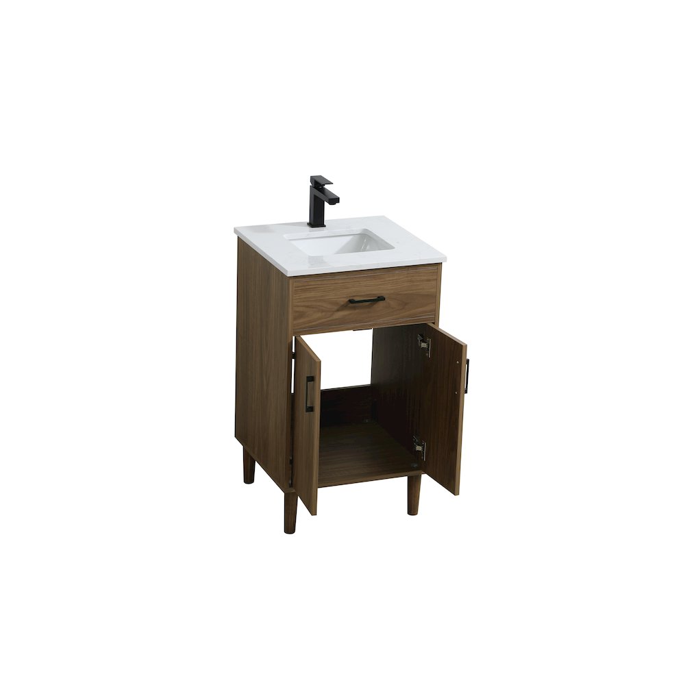 Chandler 20 Inch Single Bathroom Vanity In Walnut Brown. Picture 7