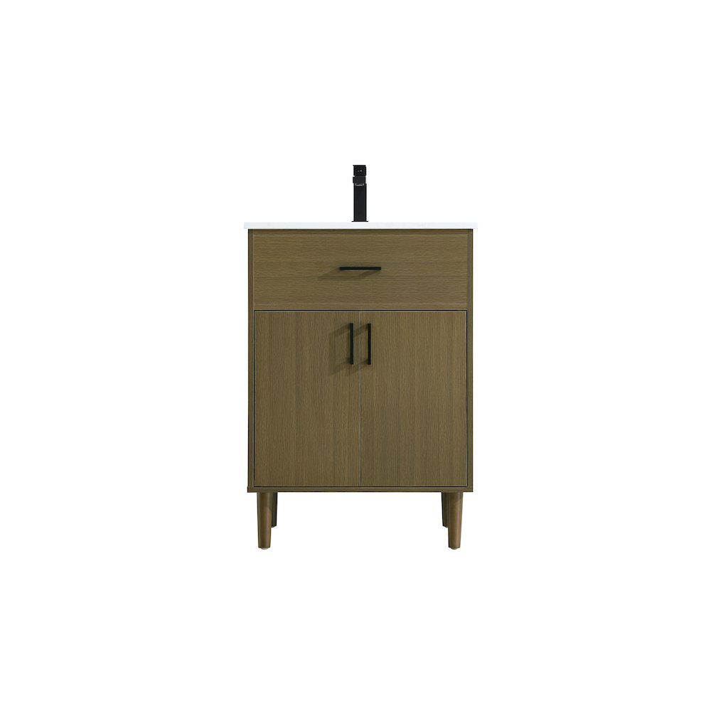 Chandler 24 Inch Single Bathroom Vanity In Chestnut Brown. Picture 1