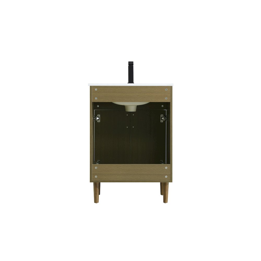 Chandler 24 Inch Single Bathroom Vanity In Chestnut Brown. Picture 12