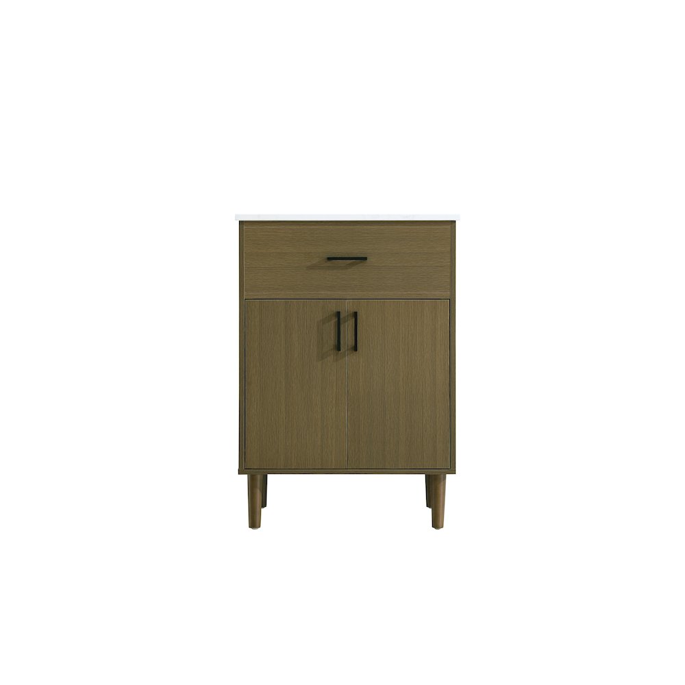 Chandler 24 Inch Single Bathroom Vanity In Chestnut Brown. Picture 5
