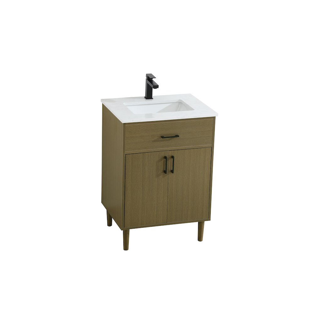 Chandler 24 Inch Single Bathroom Vanity In Chestnut Brown. Picture 6