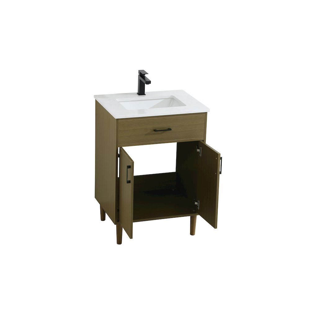 Chandler 24 Inch Single Bathroom Vanity In Chestnut Brown. Picture 7
