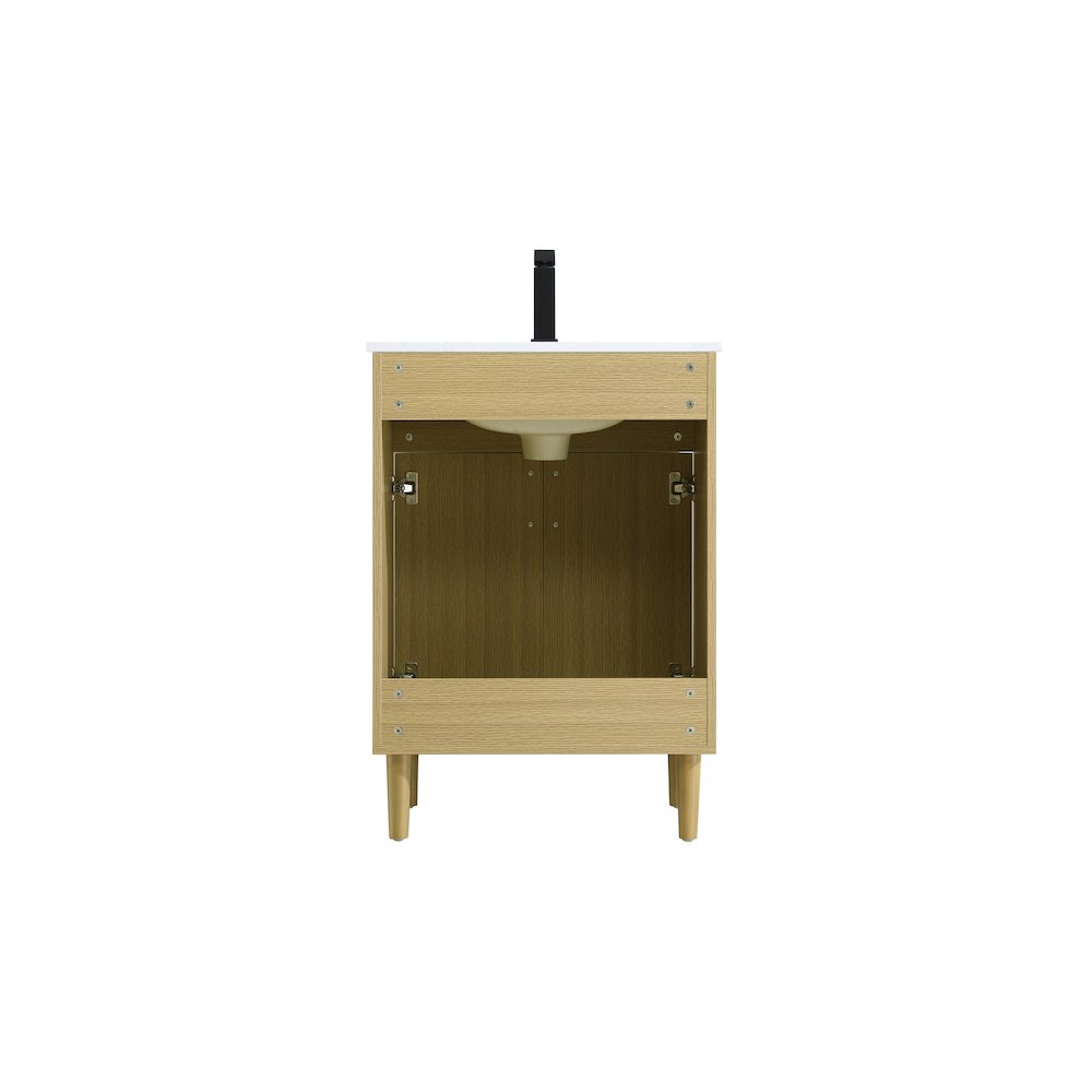 Chandler 24 Inch Single Bathroom Vanity In Honey Brown. Picture 12