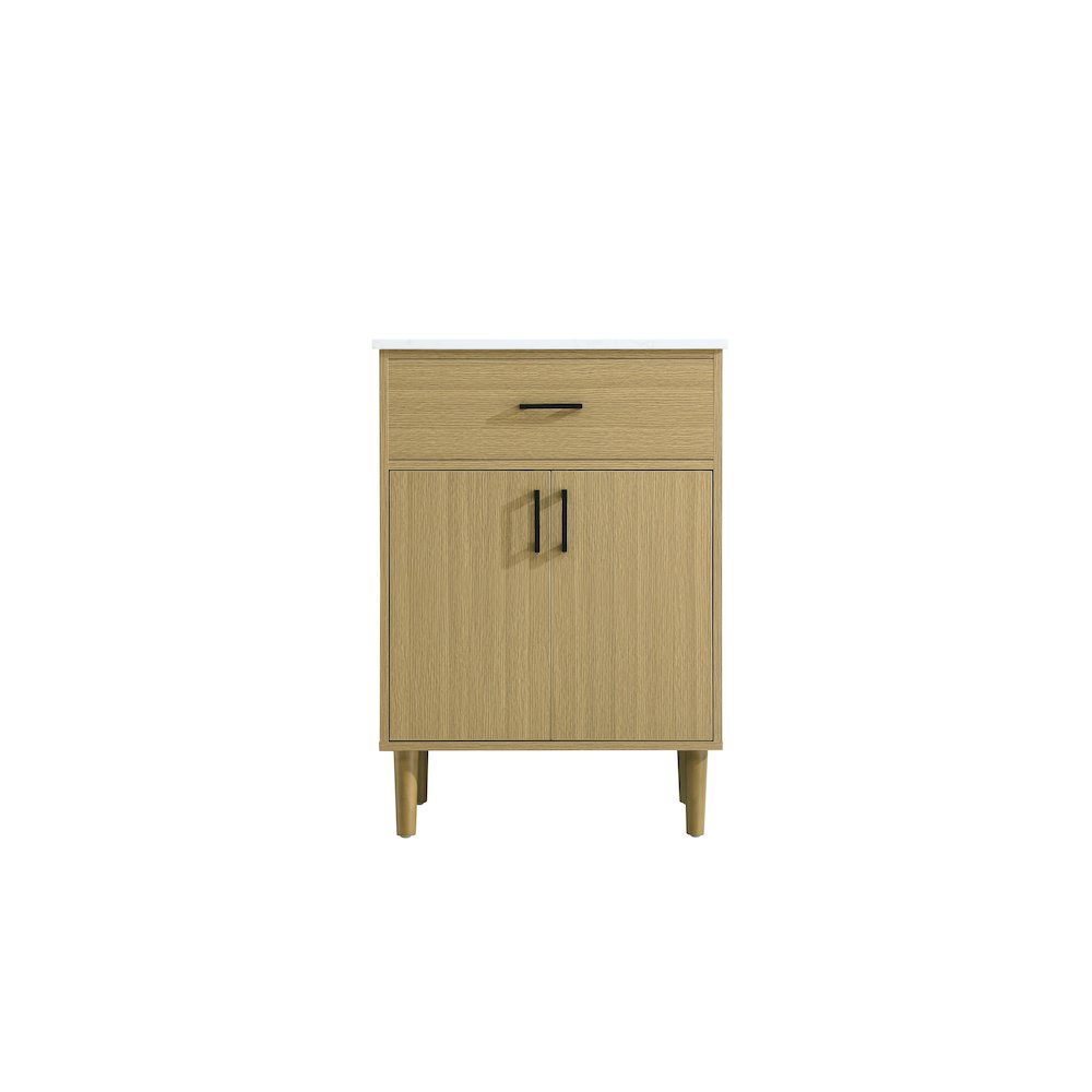 Chandler 24 Inch Single Bathroom Vanity In Honey Brown. Picture 5