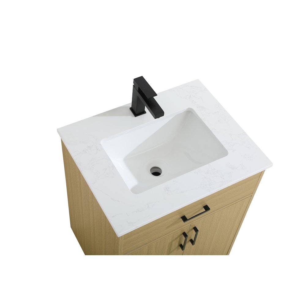 Chandler 24 Inch Single Bathroom Vanity In Honey Brown. Picture 8