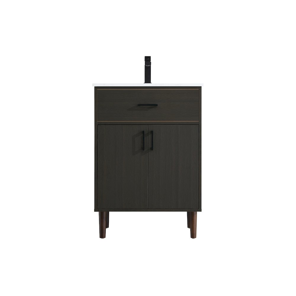 Chandler 24 Inch Single Bathroom Vanity In Mocha Brown. Picture 1