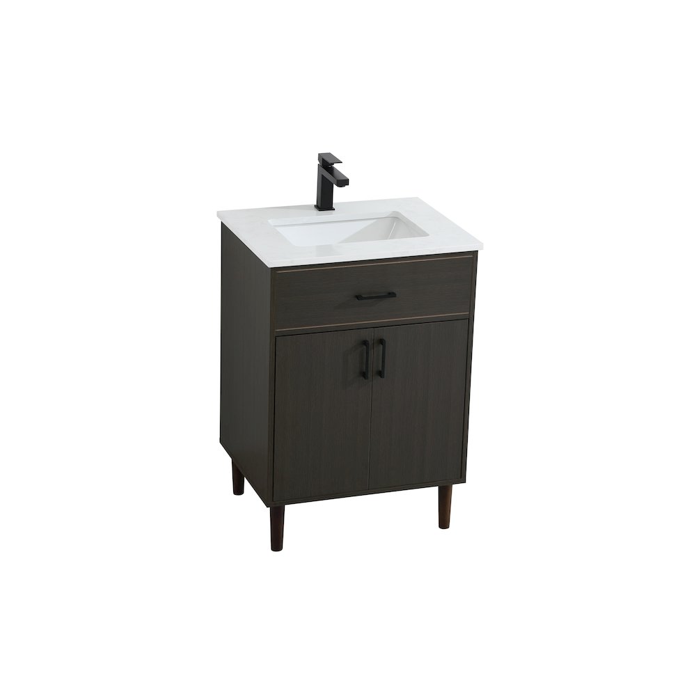 Chandler 24 Inch Single Bathroom Vanity In Mocha Brown. Picture 6
