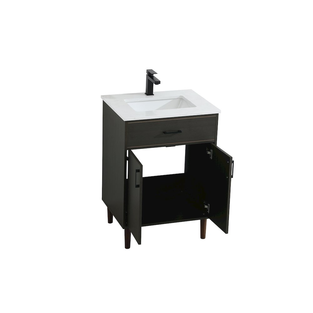 Chandler 24 Inch Single Bathroom Vanity In Mocha Brown. Picture 7