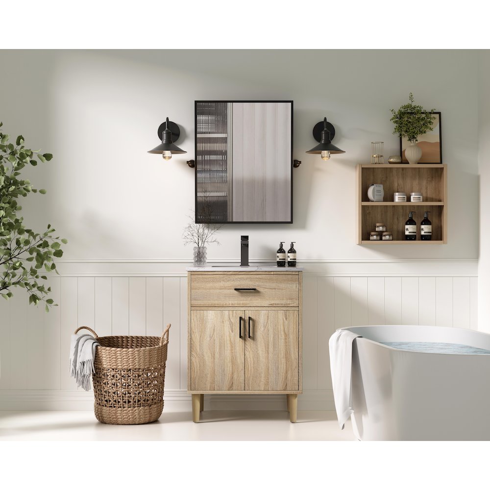 Chandler 24 Inch Single Bathroom Vanity In Mango Wood. Picture 4