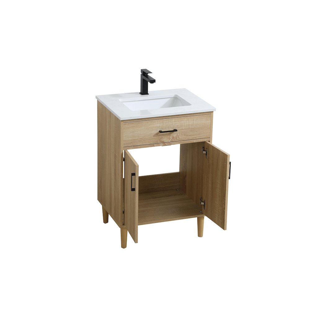 Chandler 24 Inch Single Bathroom Vanity In Mango Wood. Picture 7