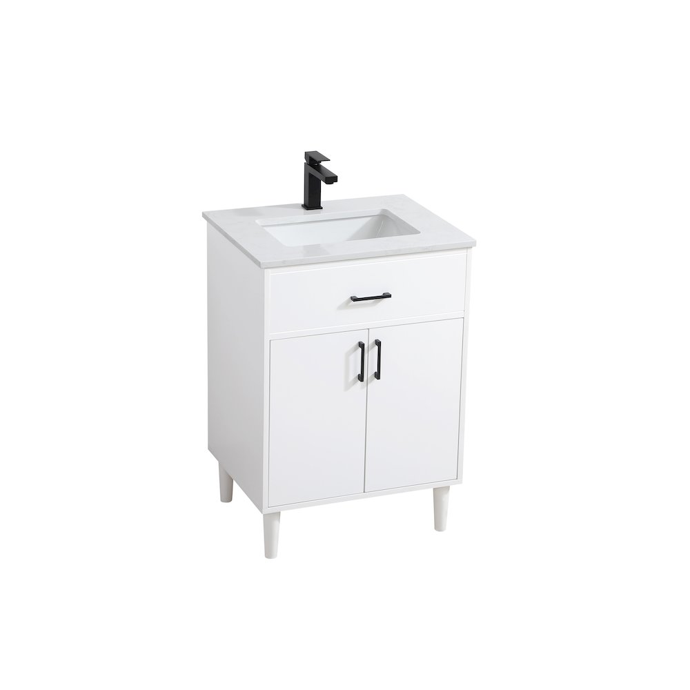 Chandler 24 Inch Single Bathroom Vanity In White. Picture 6