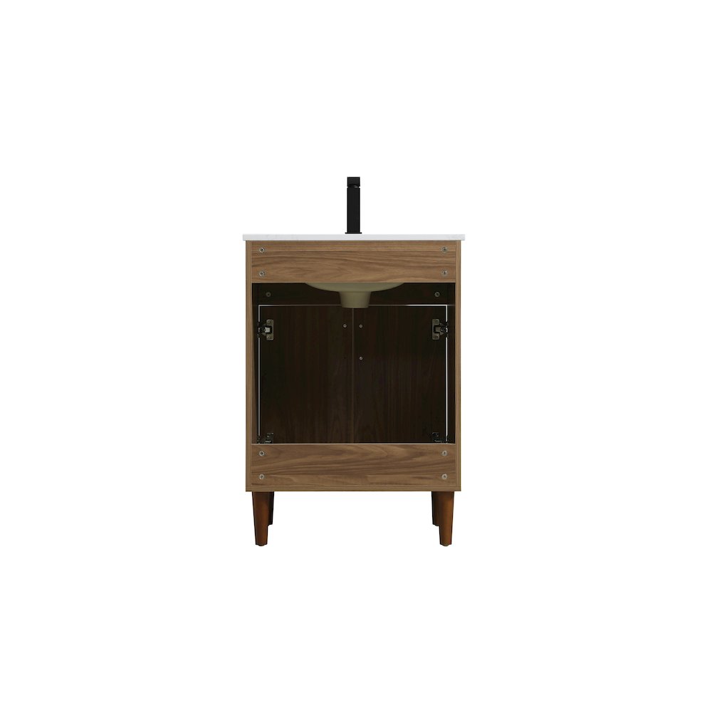 Chandler 24 Inch Single Bathroom Vanity In Walnut Brown. Picture 12