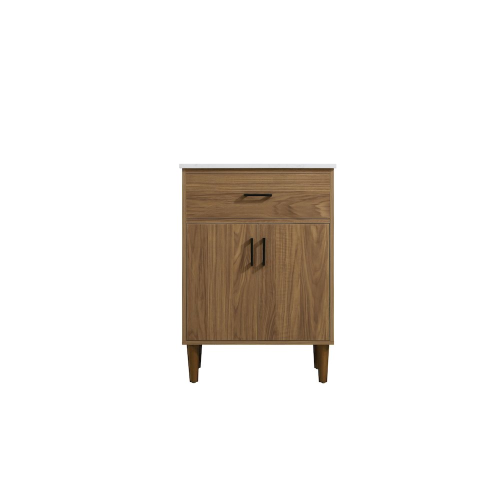 Chandler 24 Inch Single Bathroom Vanity In Walnut Brown. Picture 5