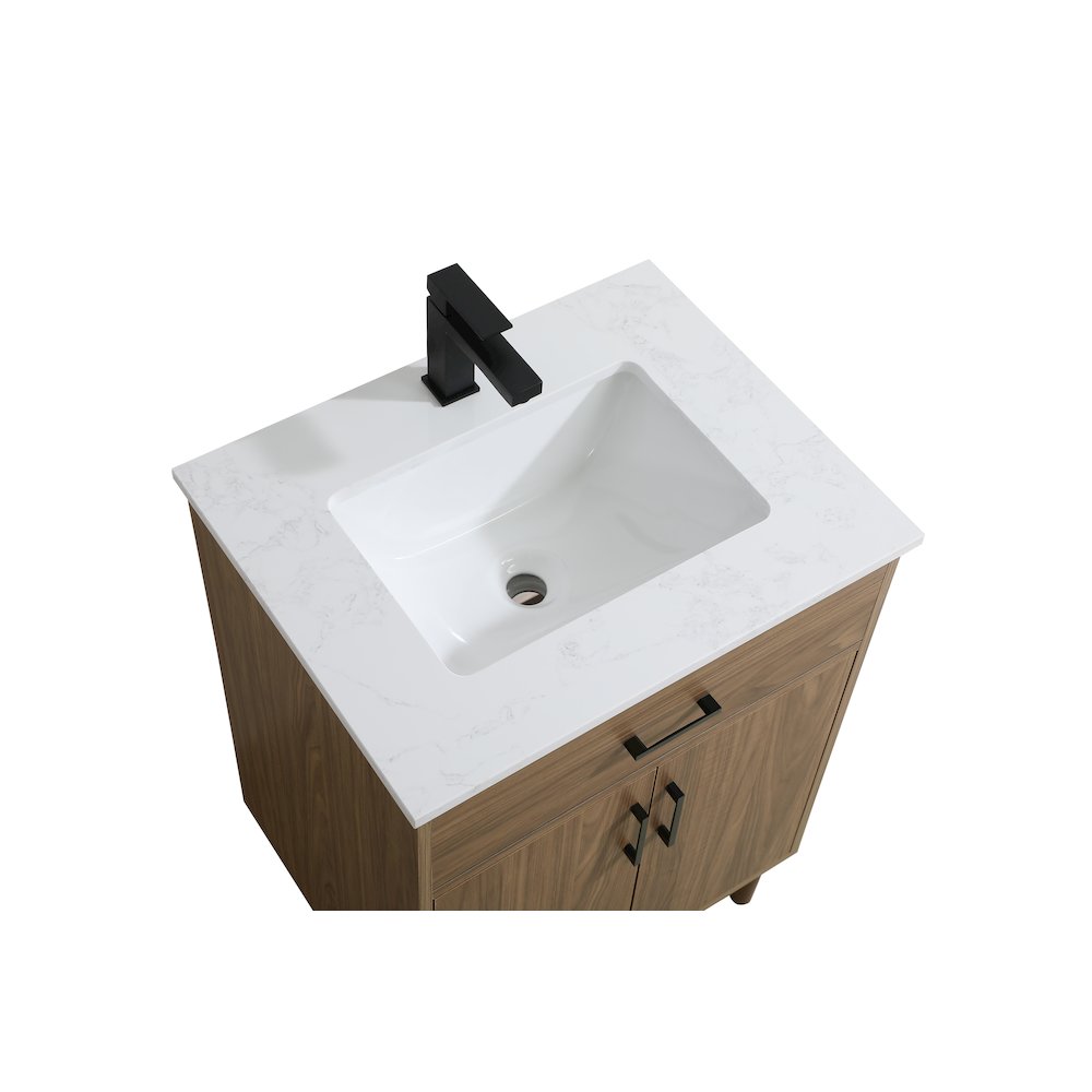 Chandler 24 Inch Single Bathroom Vanity In Walnut Brown. Picture 8
