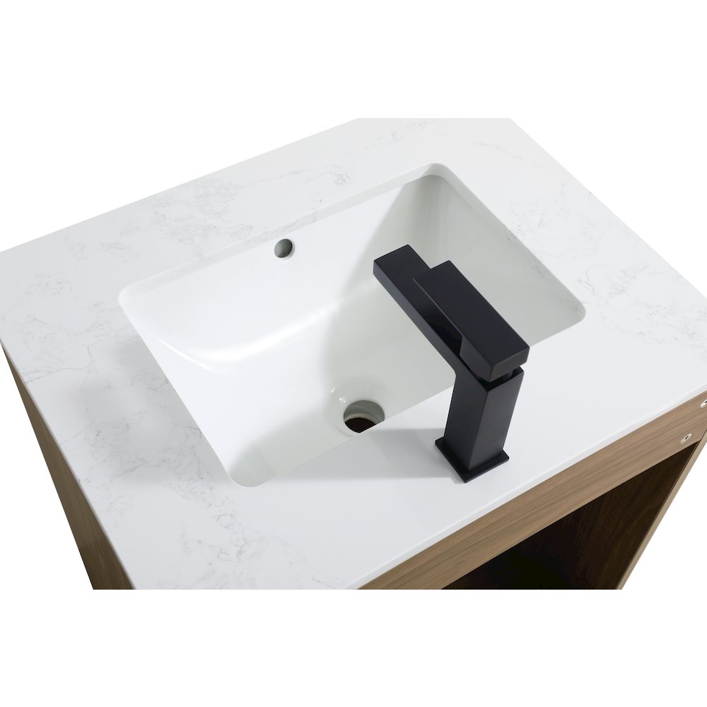 Chandler 24 Inch Single Bathroom Vanity In Walnut Brown. Picture 9