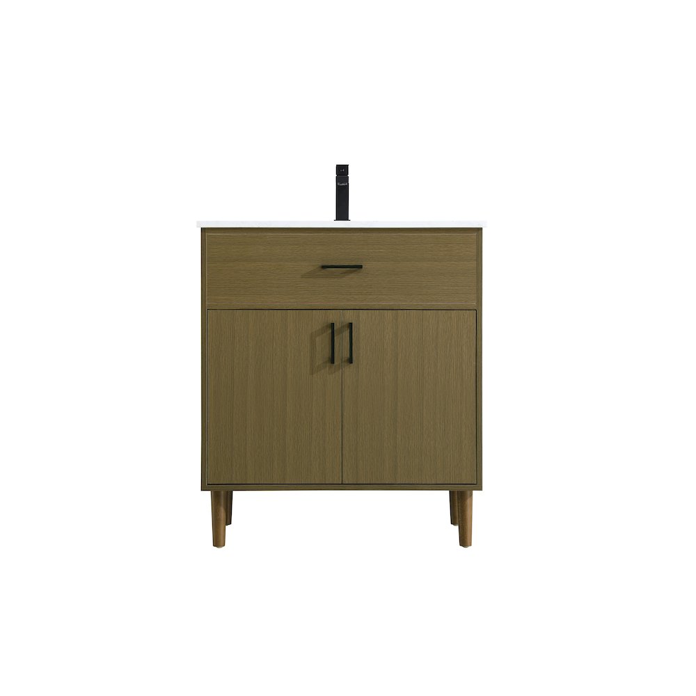 Chandler 30 Inch Single Bathroom Vanity In Chestnut Brown. Picture 1