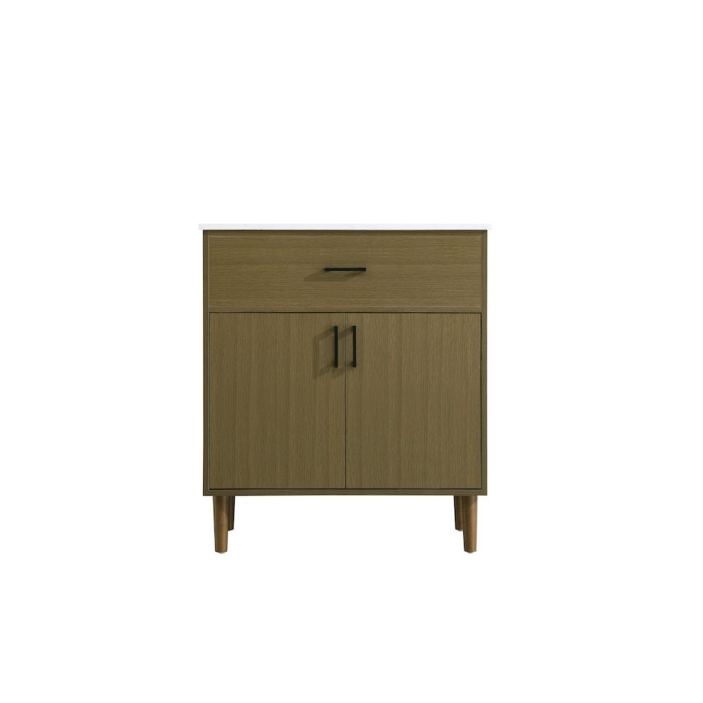 Chandler 30 Inch Single Bathroom Vanity In Chestnut Brown. Picture 5
