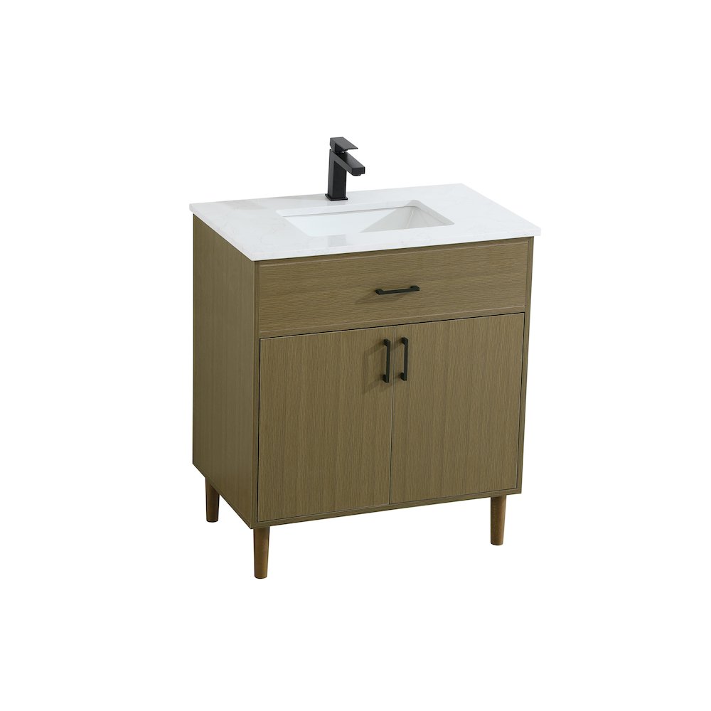 Chandler 30 Inch Single Bathroom Vanity In Chestnut Brown. Picture 6