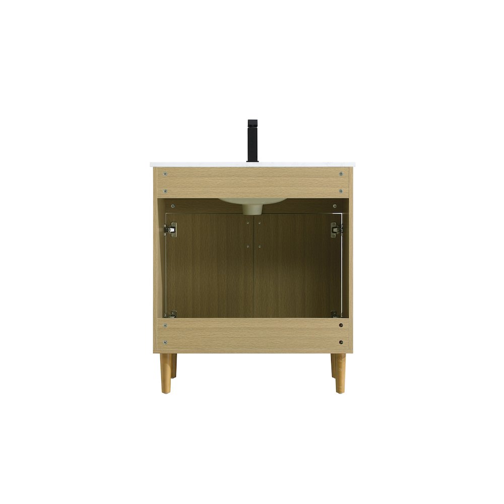 Chandler 30 Inch Single Bathroom Vanity In Honey Brown. Picture 12