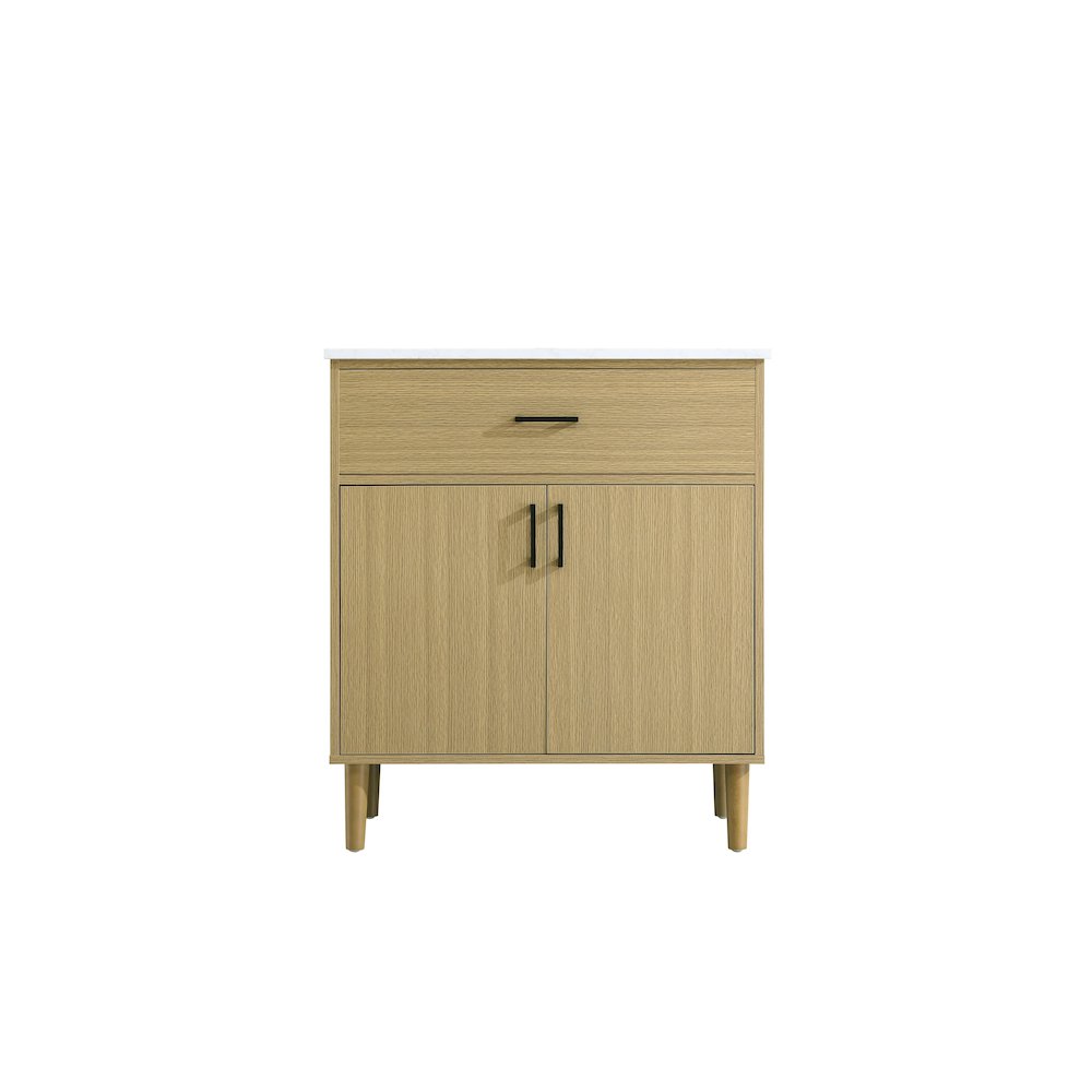 Chandler 30 Inch Single Bathroom Vanity In Honey Brown. Picture 5