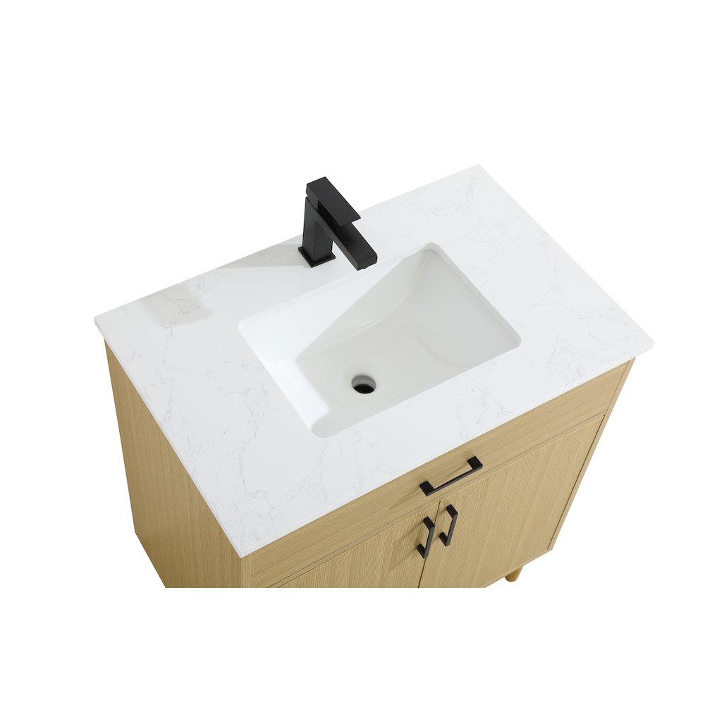 Chandler 30 Inch Single Bathroom Vanity In Honey Brown. Picture 8