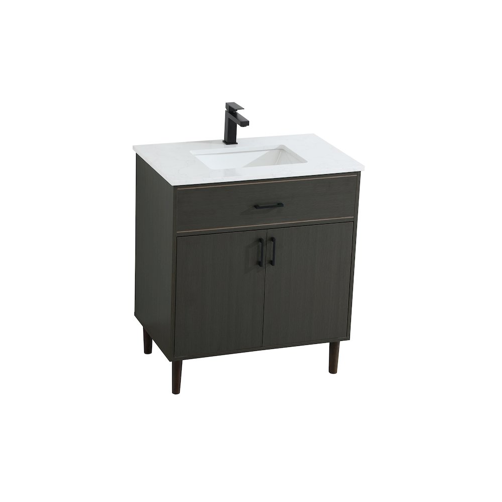 Chandler 30 Inch Single Bathroom Vanity In Mocha Brown. Picture 6