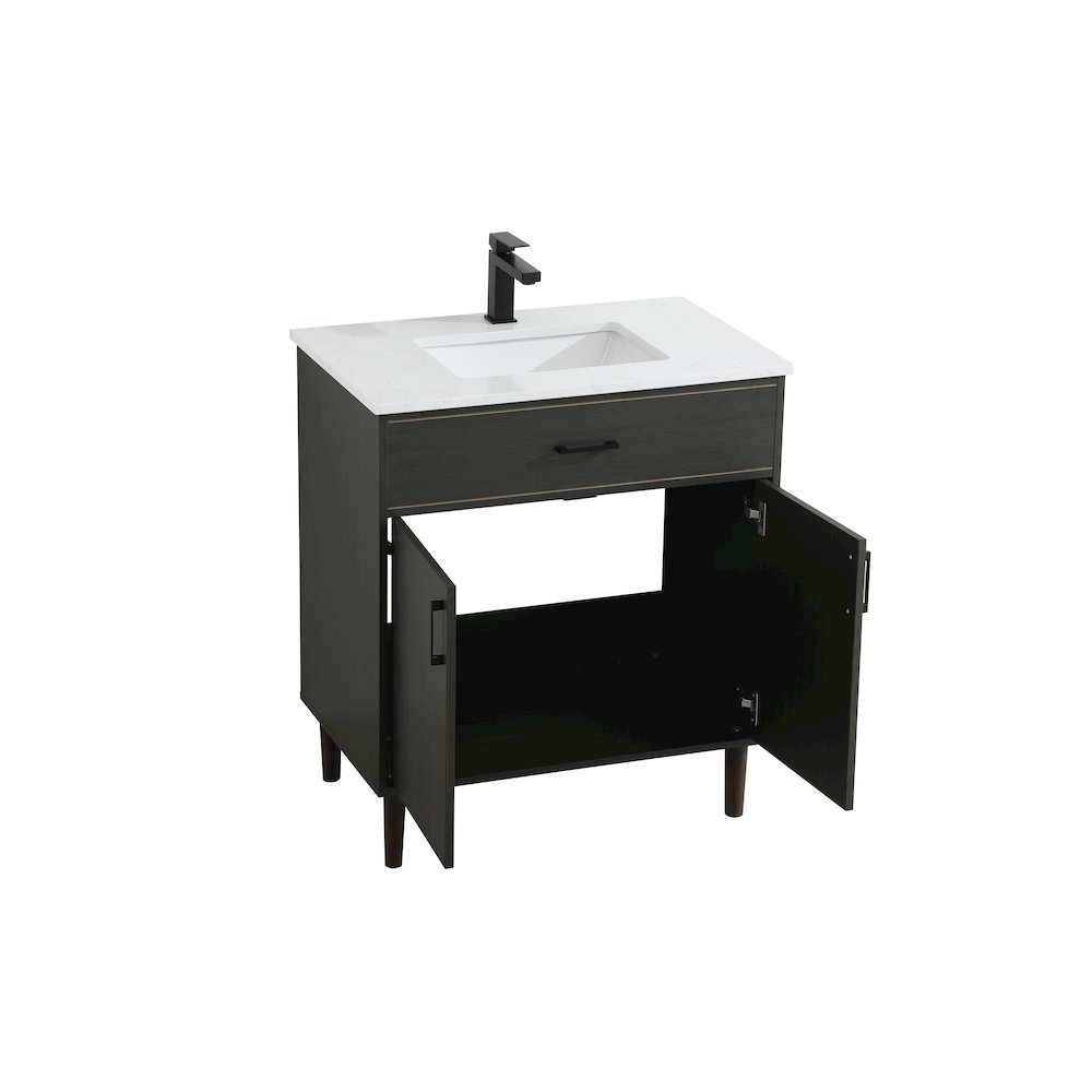Chandler 30 Inch Single Bathroom Vanity In Mocha Brown. Picture 7