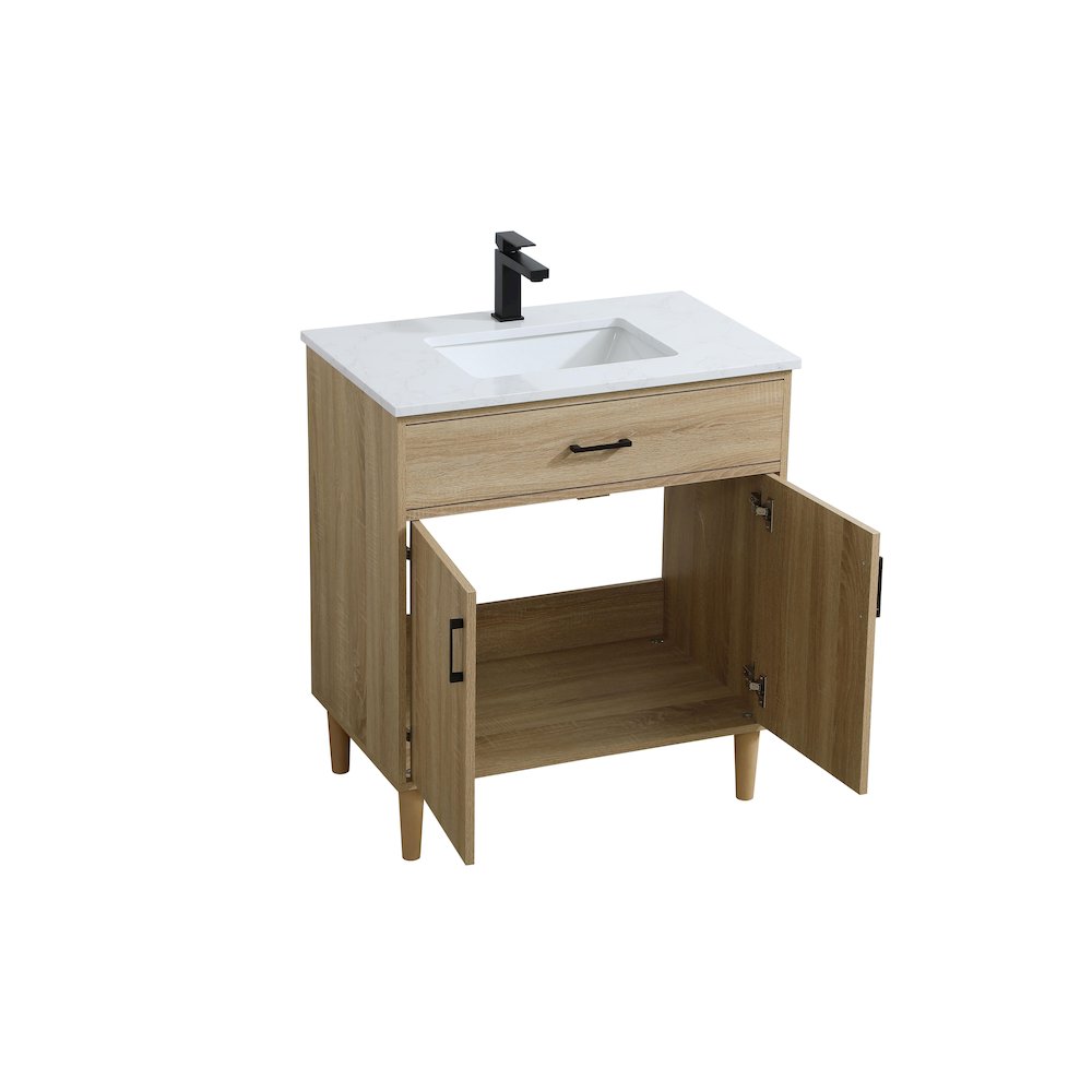 Chandler 30 Inch Single Bathroom Vanity In Mango Wood. Picture 7