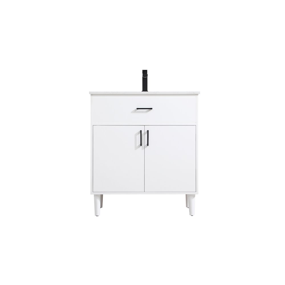 Chandler 30 Inch Single Bathroom Vanity In White. Picture 1