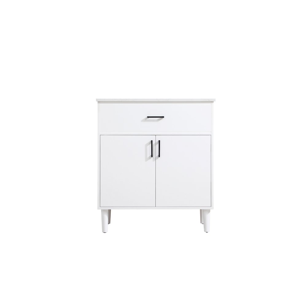 Chandler 30 Inch Single Bathroom Vanity In White. Picture 5
