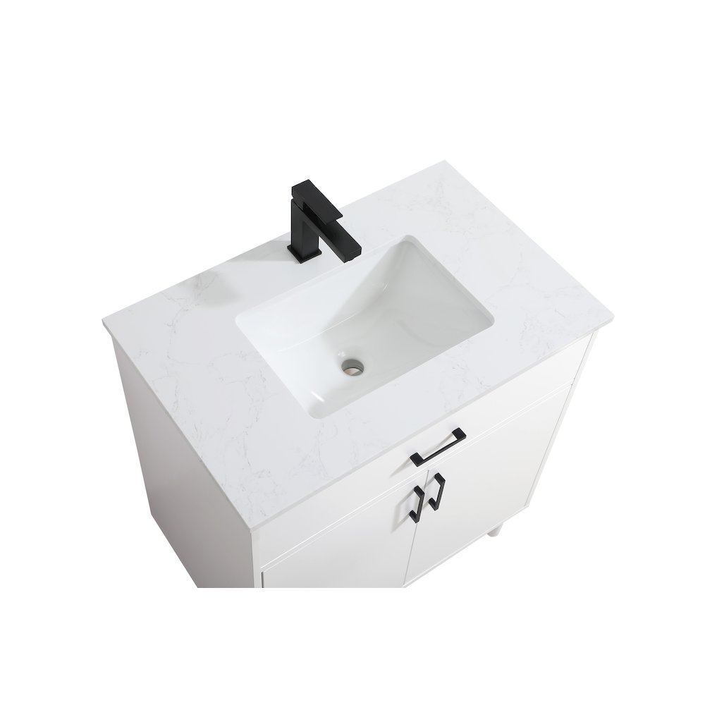 Chandler 30 Inch Single Bathroom Vanity In White. Picture 8