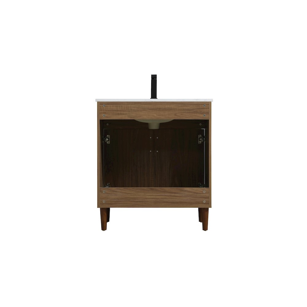 Chandler 30 Inch Single Bathroom Vanity In Walnut Brown. Picture 12
