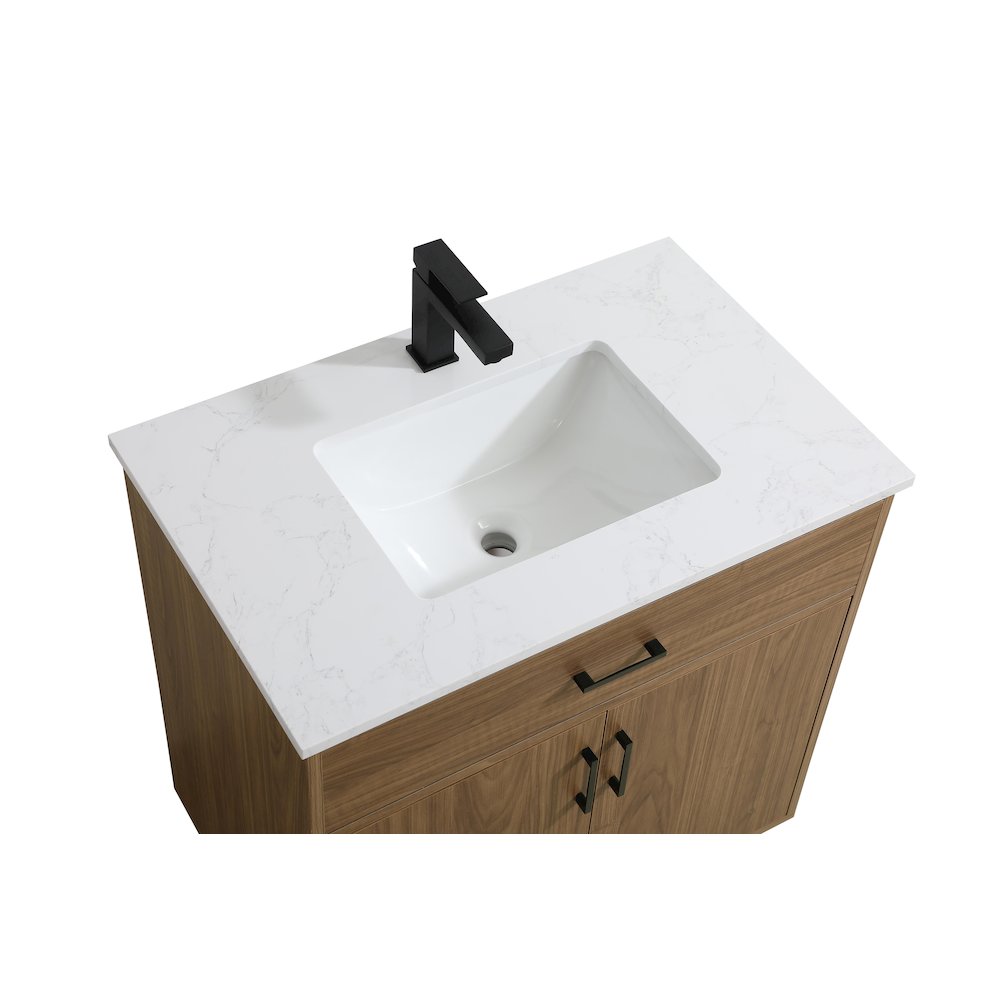 Chandler 30 Inch Single Bathroom Vanity In Walnut Brown. Picture 8