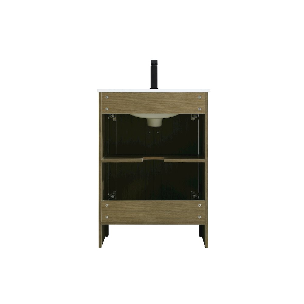 Finnley 24 Inch Single Bathroom Vanity In Chestnut Brown. Picture 12